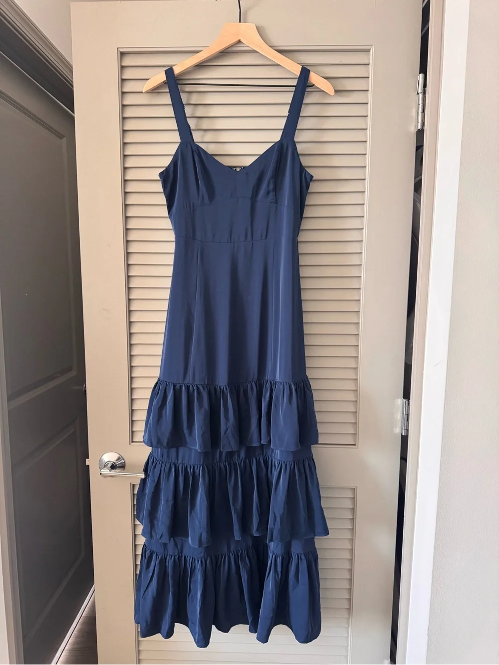 Abercrombie & Fitch | Navy Tiered Ruffle Maxi Dress ~ Small Petite
